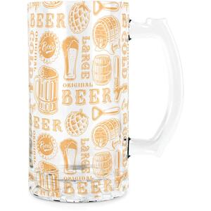 Golden Beers Glass Tankard Stein