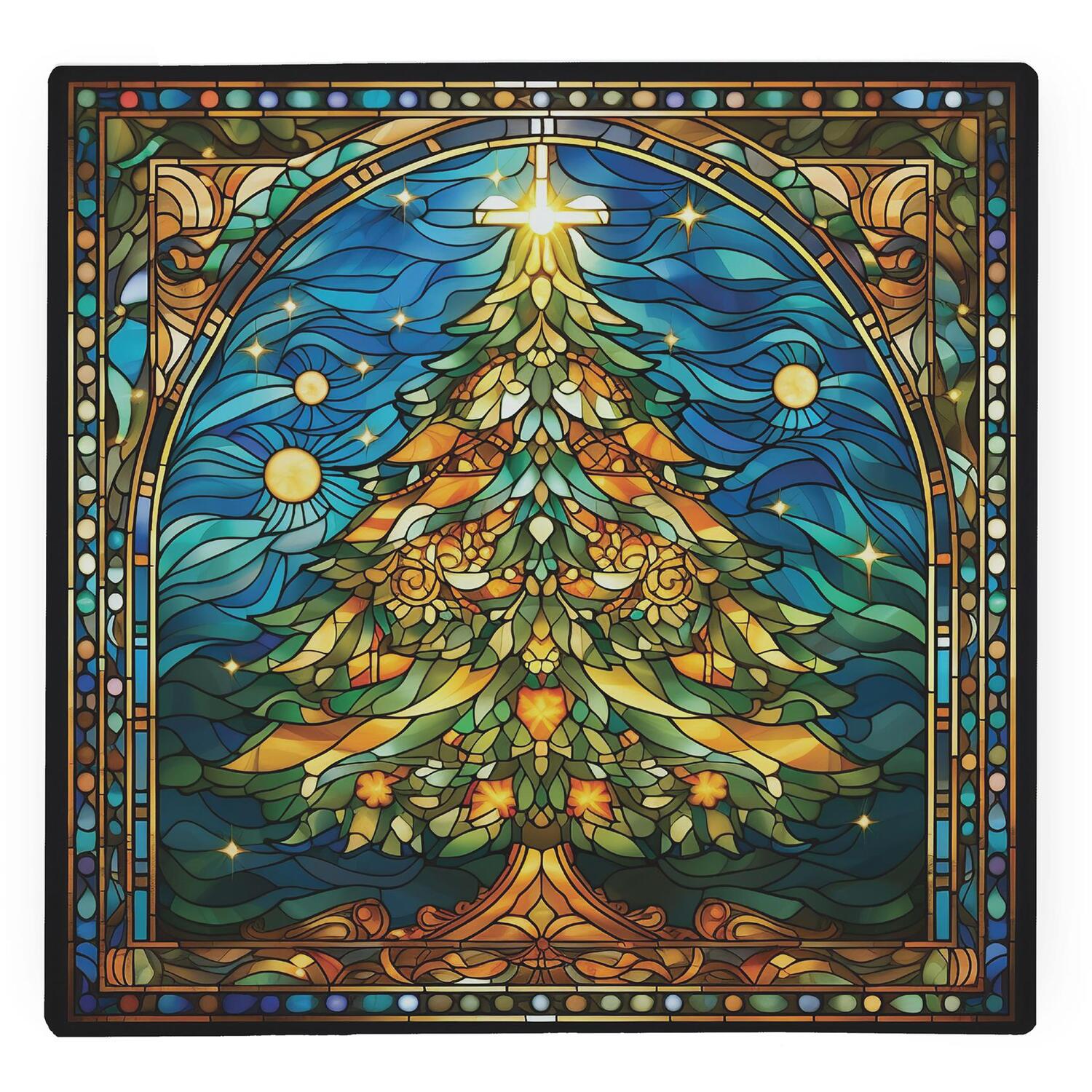 Image of Stained Glass Christmas Tree Large Square&hellip;