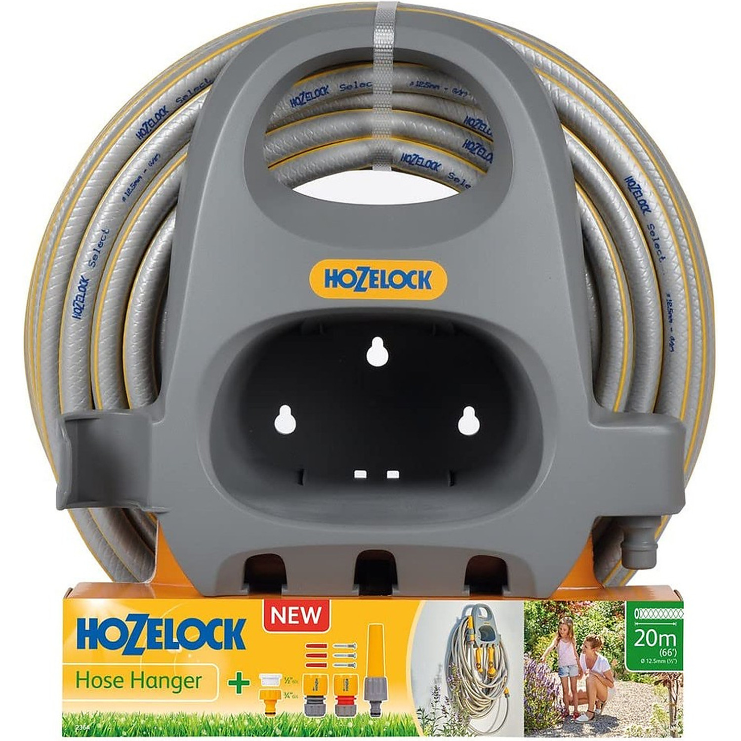 Hozelock 2364 Hose Hanger With 20M Hose & Fittings - Grey - Image 13