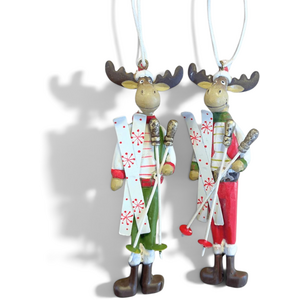 Skiing Reindeer Christmas Tree Decorations