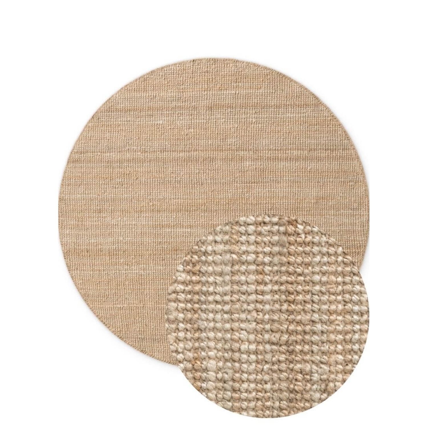 Hanse Home Jaipur Natural Timeless Sustainable Jute Plain Round Rug Beige - Beige / 160.0cm