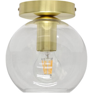 Barnum Clear Glass Globe Satin Brass Ceiling Light Fitting