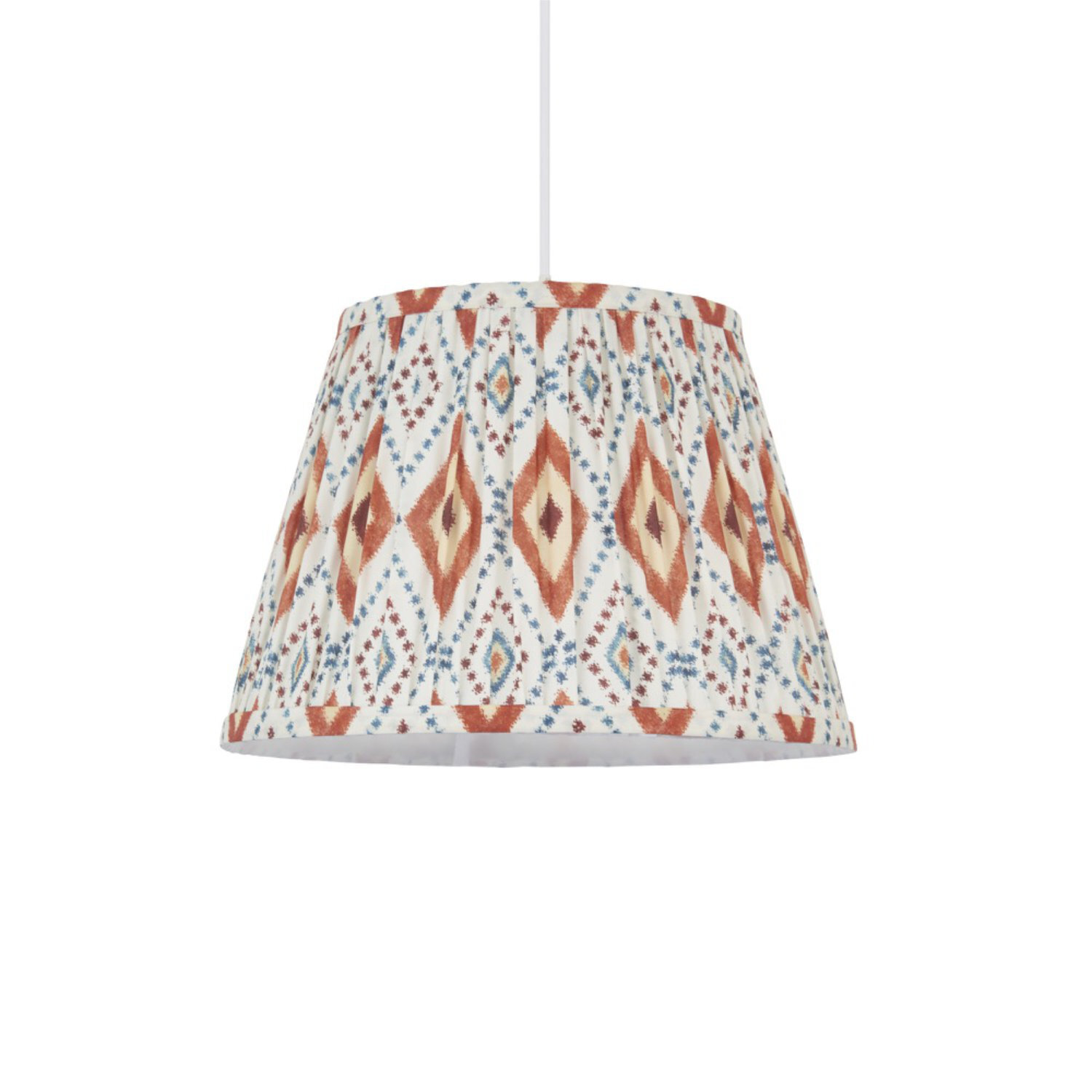 First Choice Lighting Ikat Orange Abstract 30Cm Easy Fit Pendant Shade Or Table Lampshade - Multi Coloured