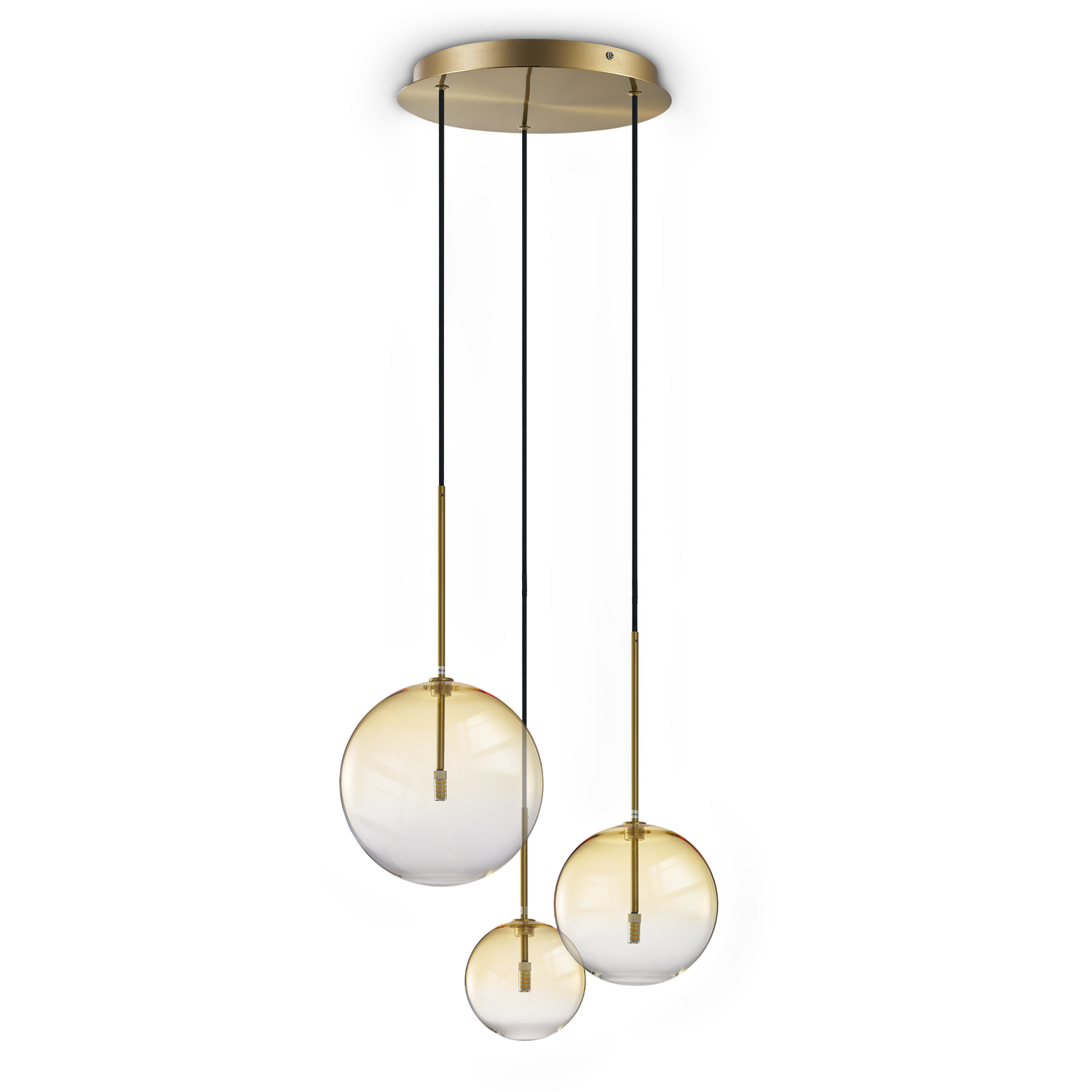 B&Q - Luminosa Equinoxe Cluster Pendant Ceiling Light Shaded Amber 3X G4 - Image 2