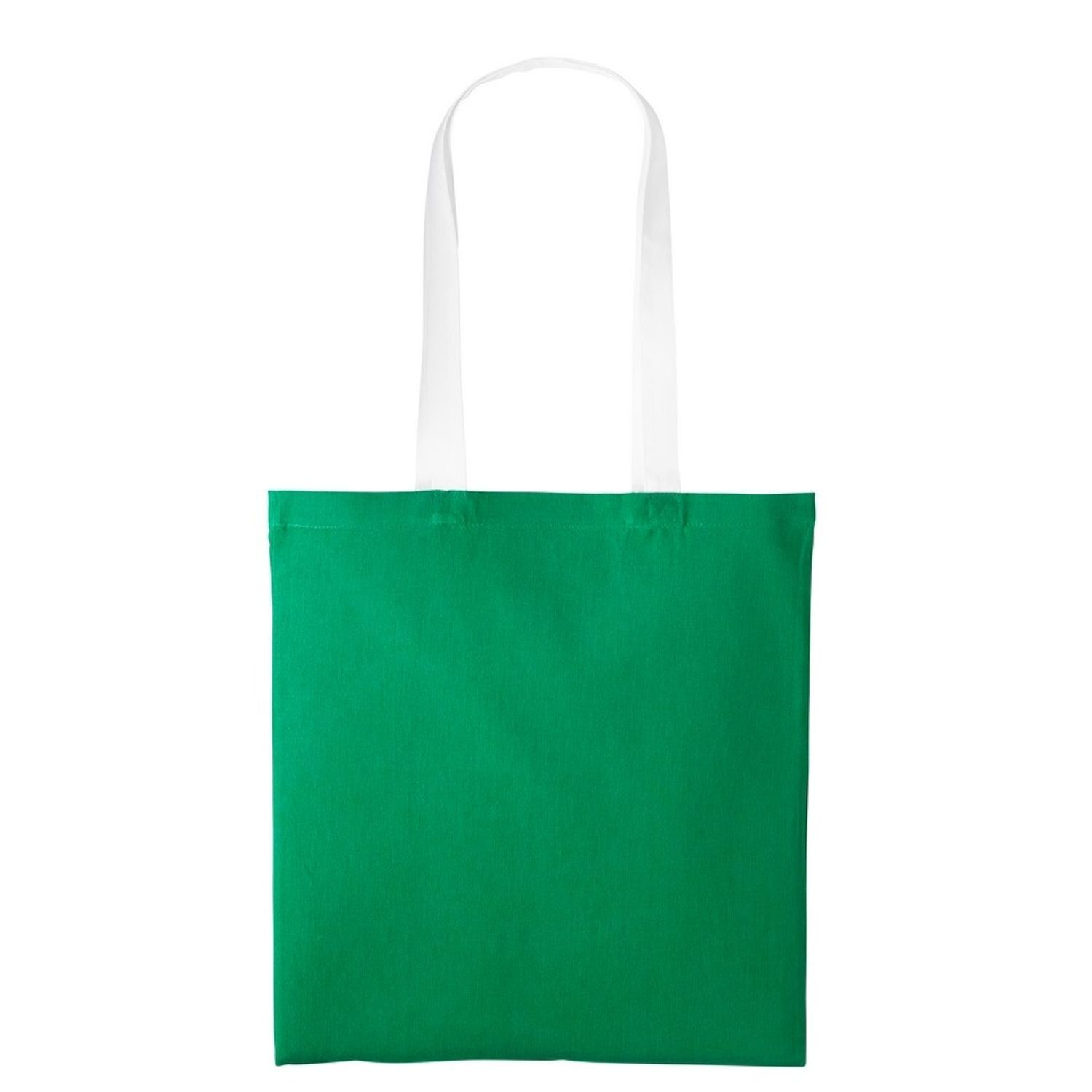 Nutshell Varsity Cotton Shopper Long Handle Tote - Kelly Green/White
