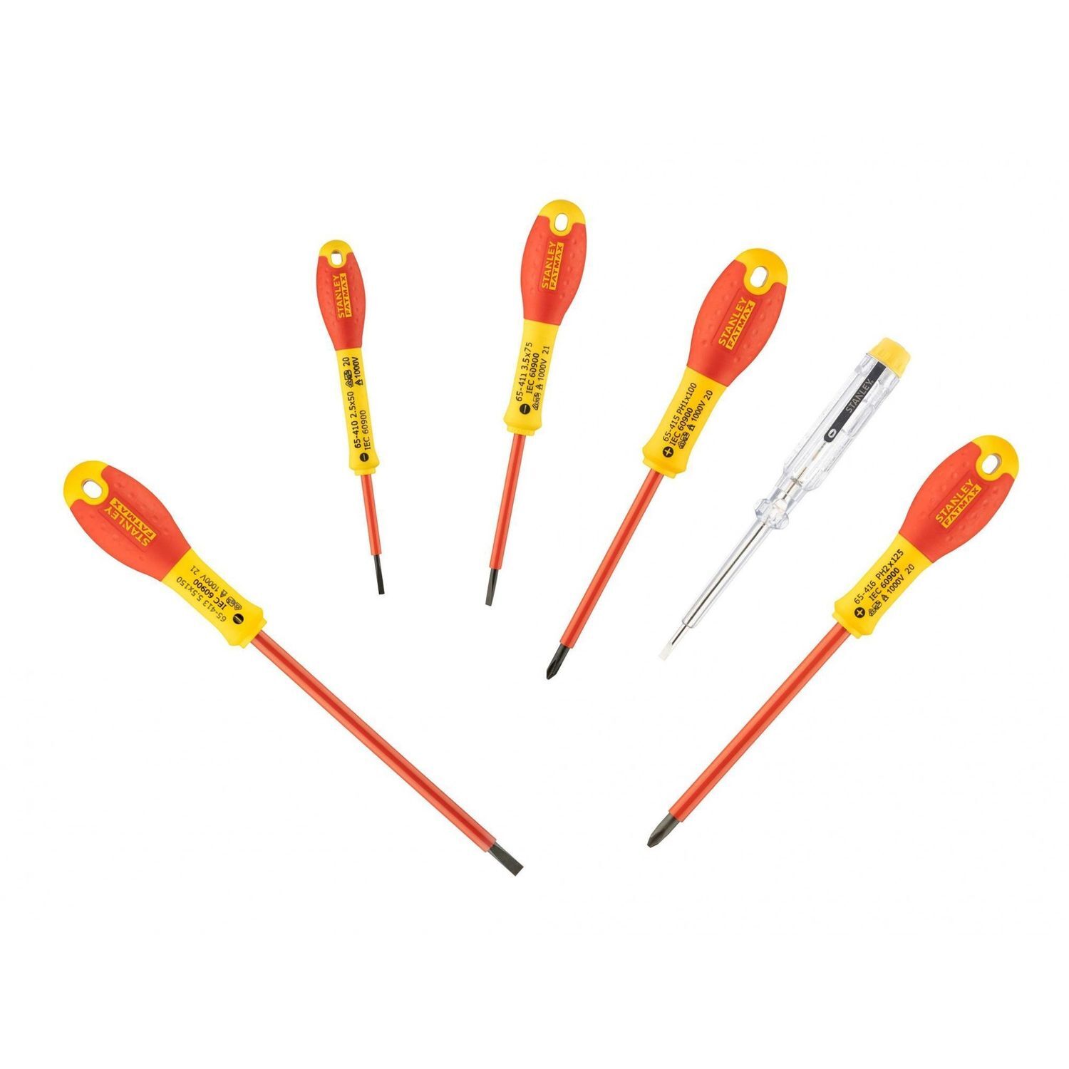 Stanley Hand Tools Fatmax Vde Insulated Screwdriver Set, 6 Piece - Multi Colour
