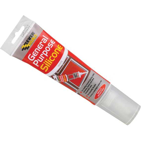 Everbuild Sika Easi-squeeze Silicone Sealant General Purpose White 80ml.