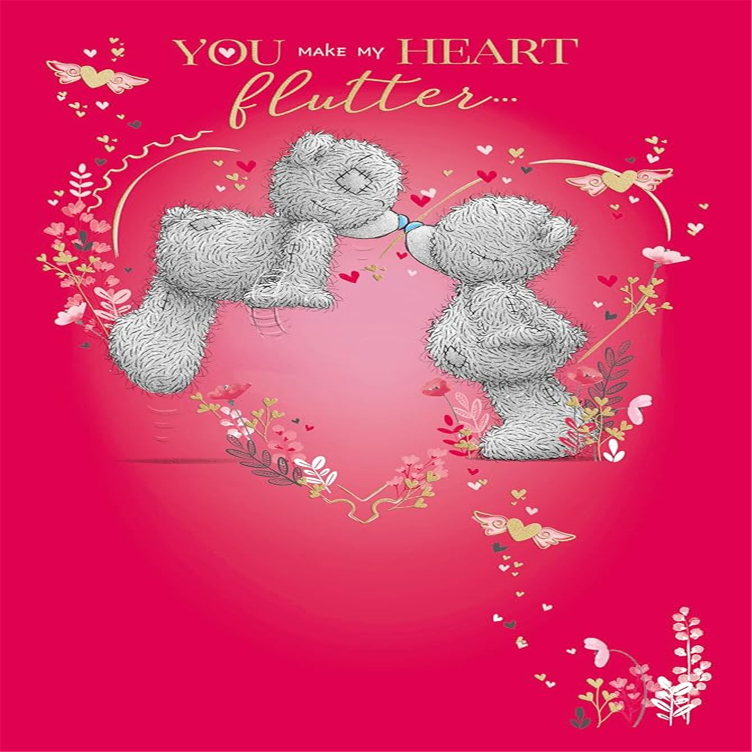 Me To You Bears Kissing Open Valentine's Day Card - Red - Image 3