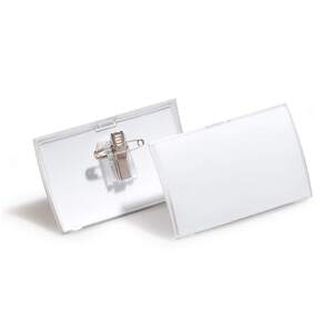 Click Fold Convex Clip & Pin Badge Holder - 25 Pack - 40 x 75mm