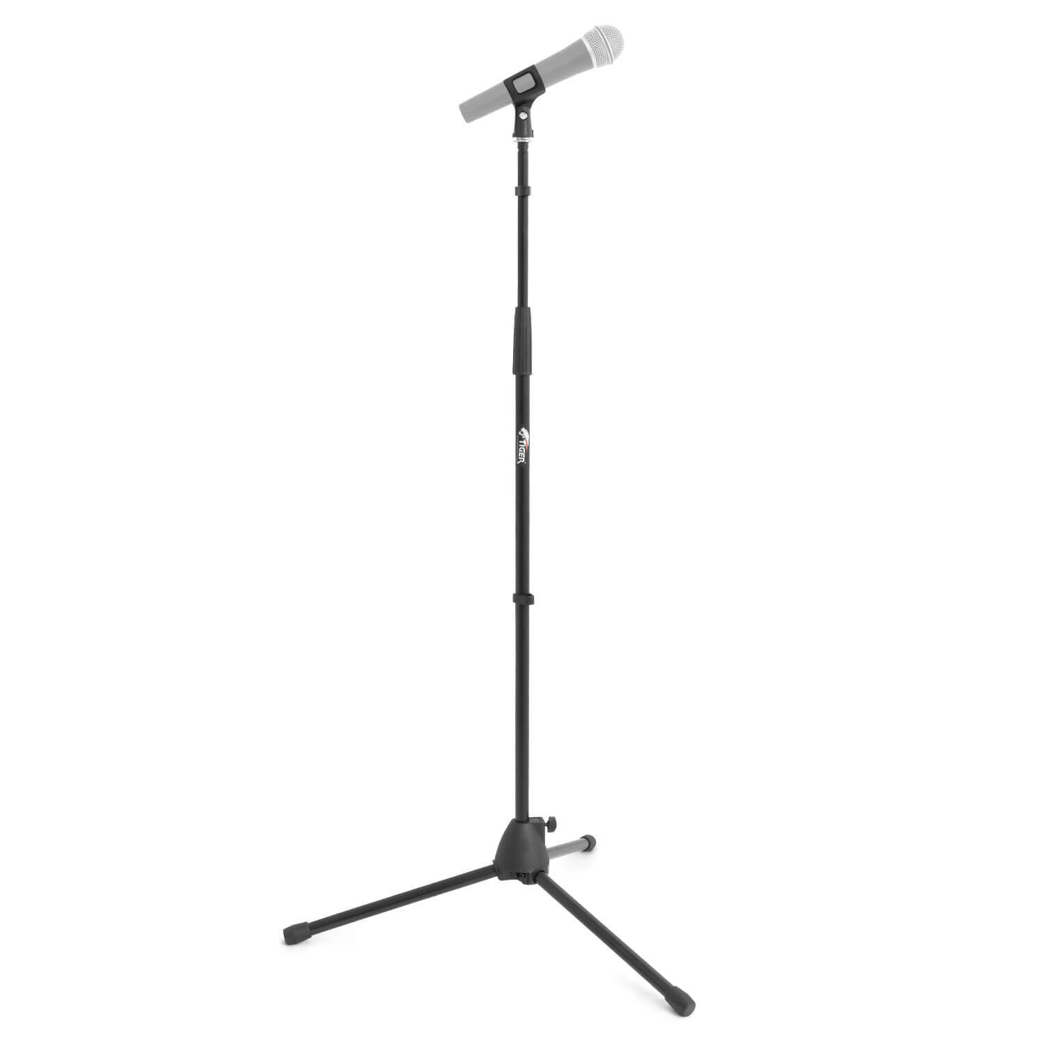 Tiger MCA21-BK Straight Microphone Stand - Black | Tripod Base Adjustable Mic Stand - Image 2