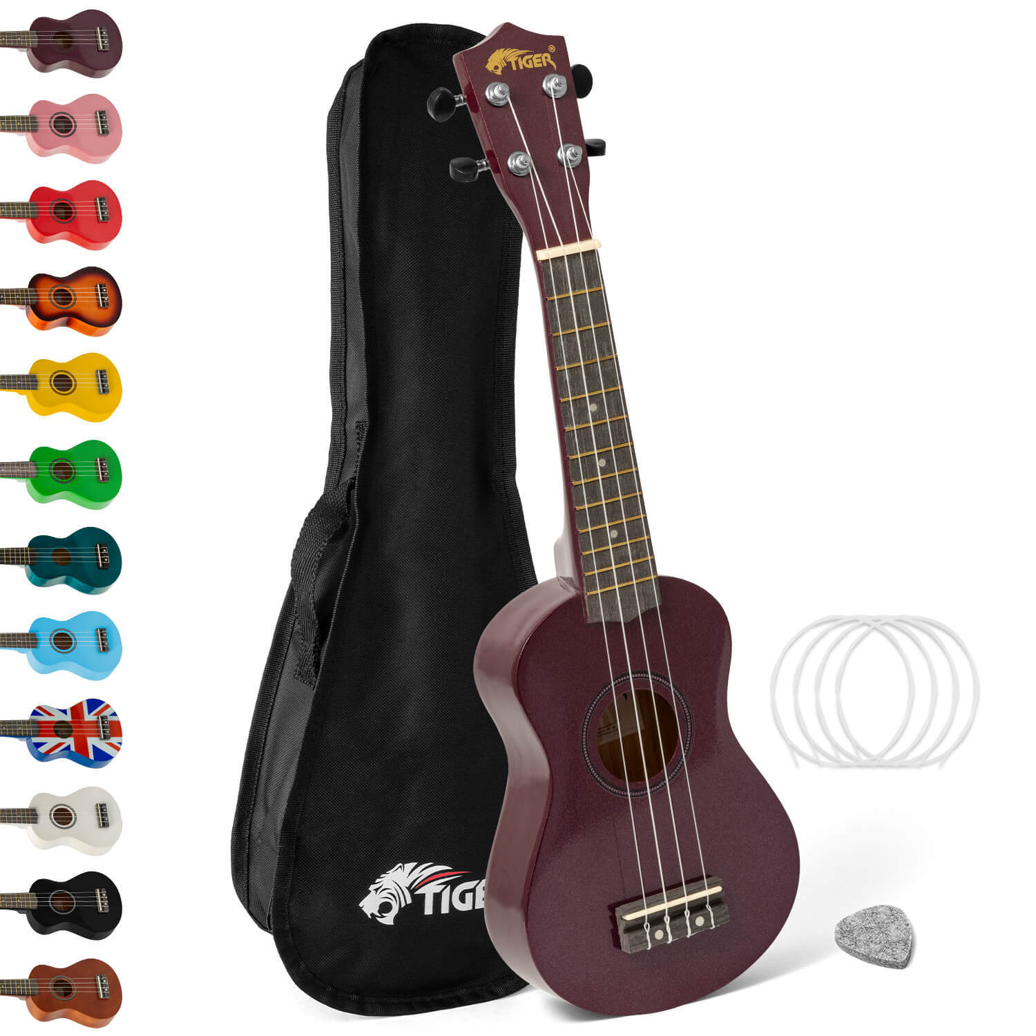 B&Q - Soprano Beginners Ukulele With Gig BagFelt Pick & Aquila Strings - Image 2