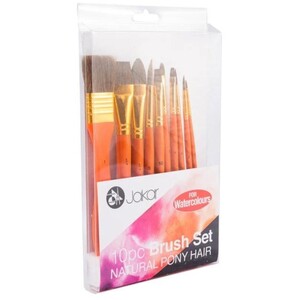 Watercolour Pony Hair Brush Set - 10 Piece