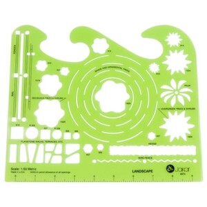 Landscape Template 1 to 50 Scale - Green / 202 x 171mm