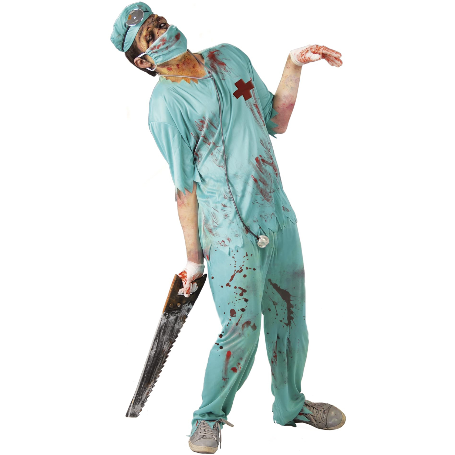 Fiestas Guirca Adult Zombie Surgeon Halloween Costume - Blue - Large - Image 2