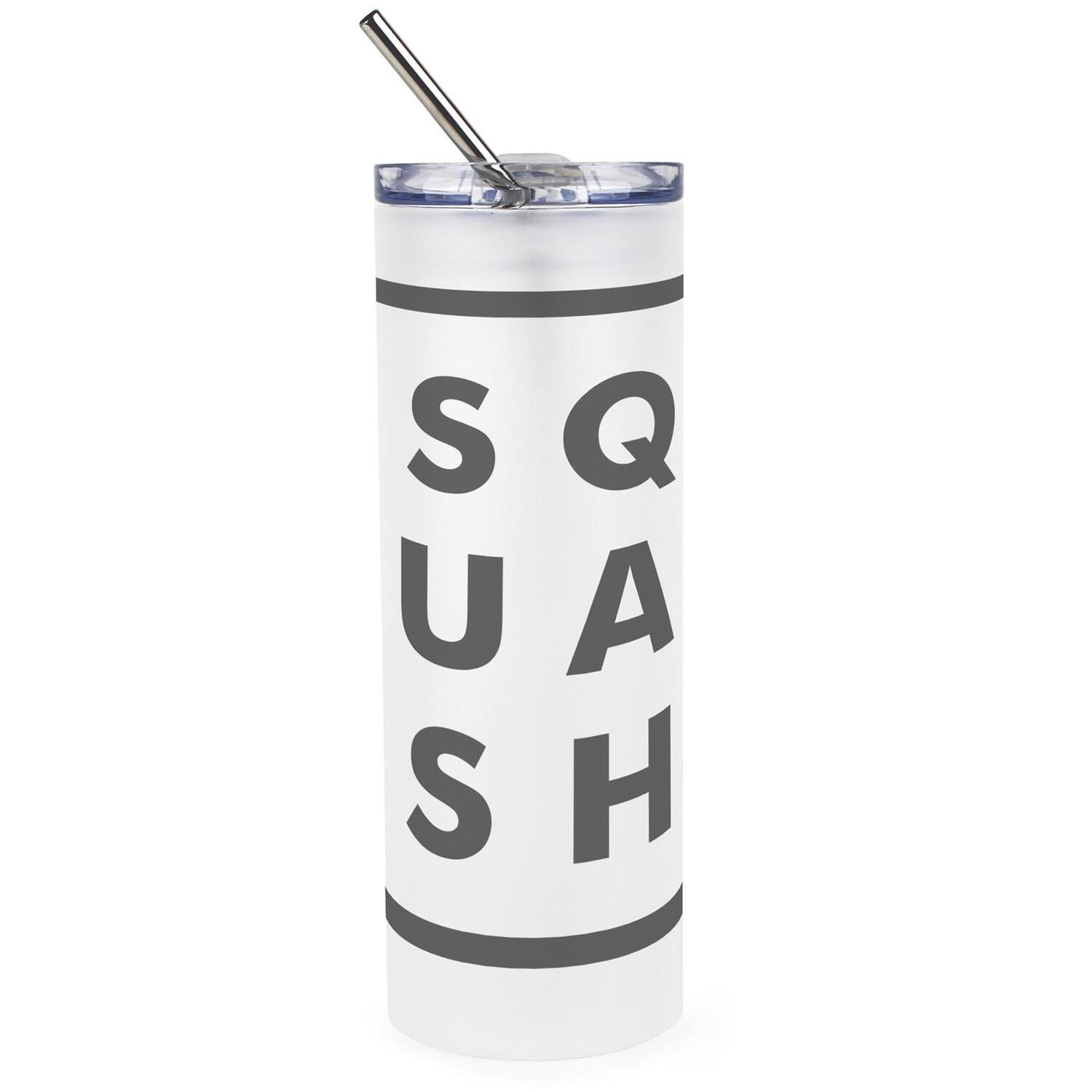 B&Q -  Minimalist Squash Frosted Glass Travel Flask With Straw - Image 3