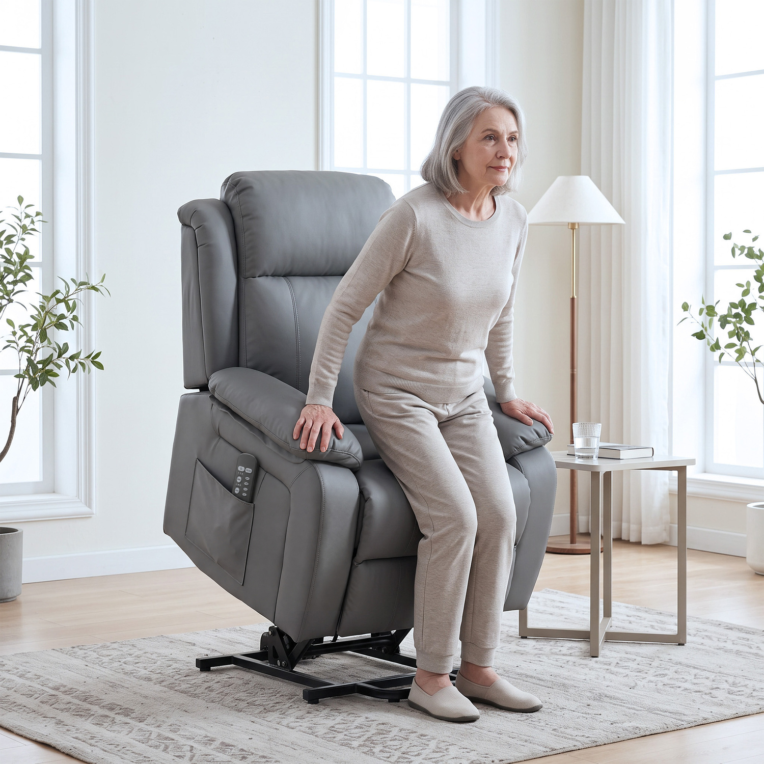 Homcom Grey Riser And Recliner Chair With Massage, Electric Lift Chair, - Image 4