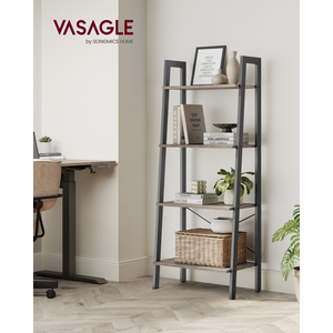 VASAGLE Ladder Shelf, 4-Tier Tall Shelving Unit with Metal Frame, 56 x 34 x 137.5 cm
