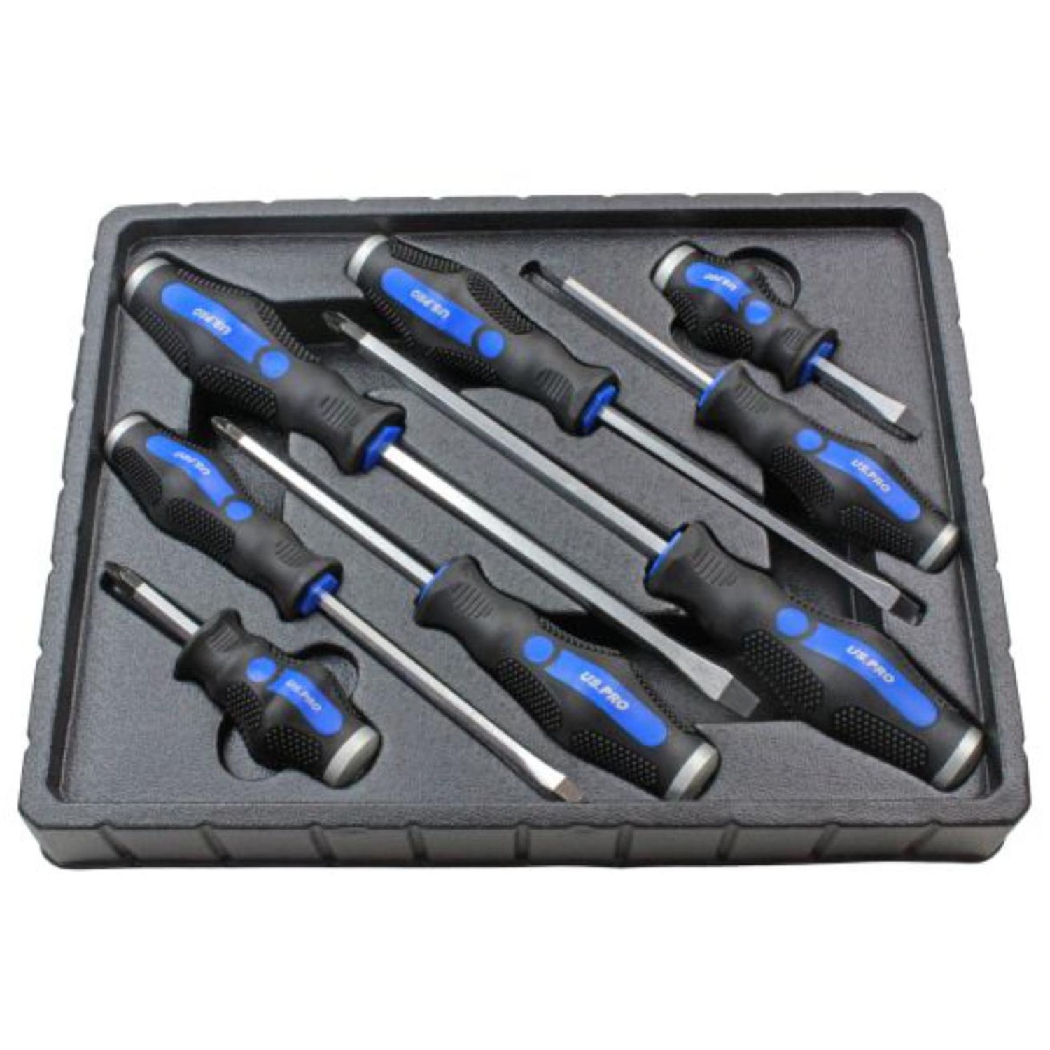 B&Q - Tools 8Pc Go-Through Screwdrivers Set Pozidriv & Flat Head Screwdrivers 1619 - Image 3
