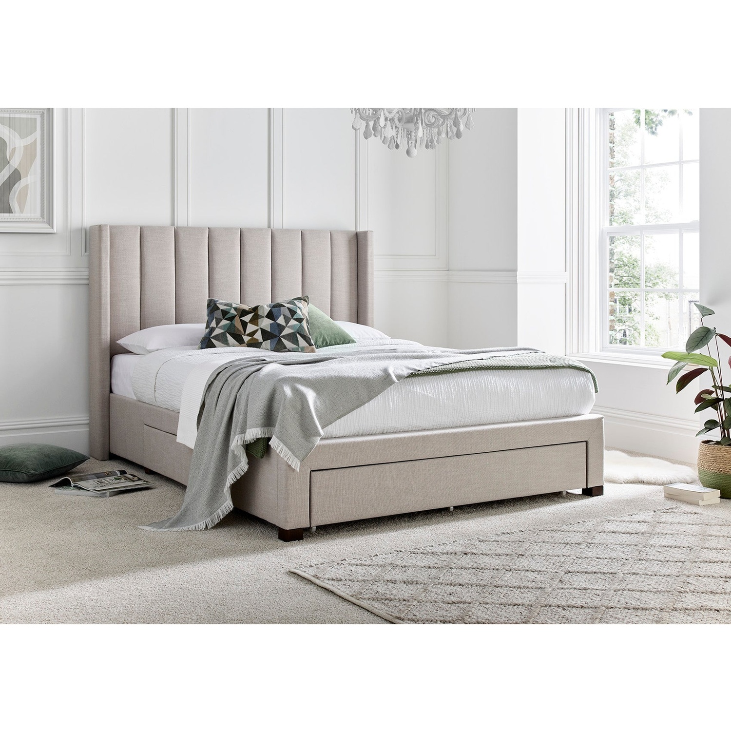 Time4sleep Unisex Natural Savannah Oat Upholstered - Bed Frame Only | : Double - Image 2