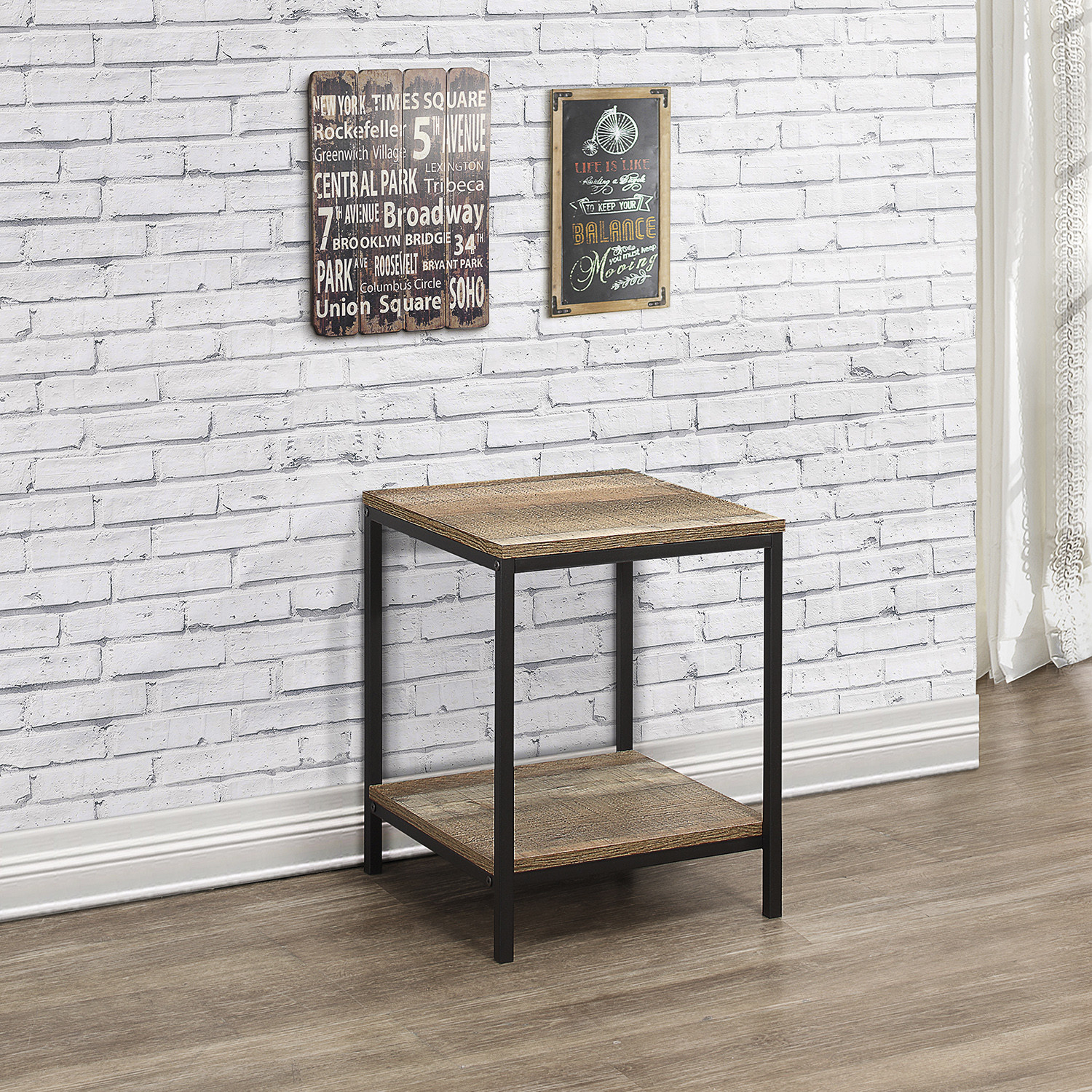 Urban Rustic Lamp Table - Brown