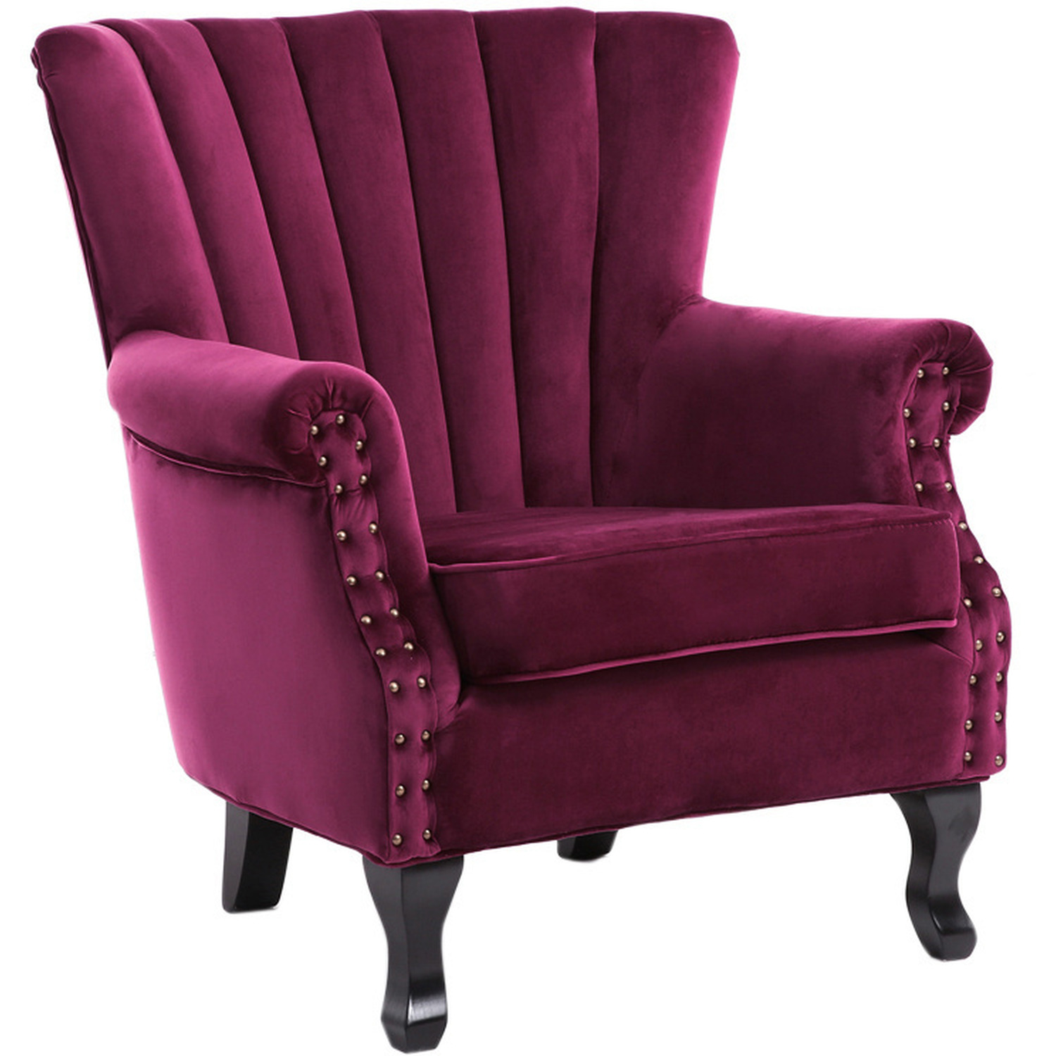 Velvet Sofa Chair - Wine Red