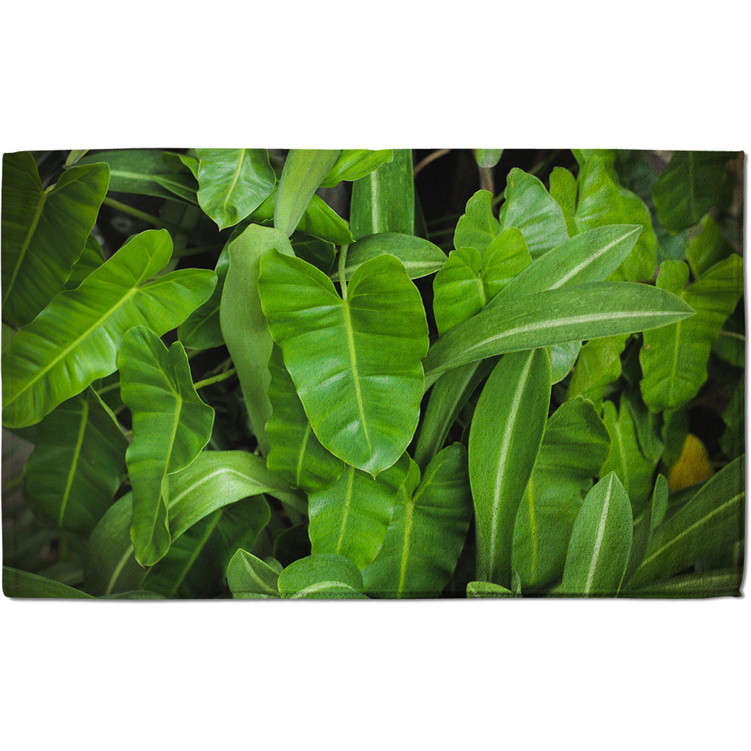 Abstract Background Of Dark Green Leaves Bath Towel - Green