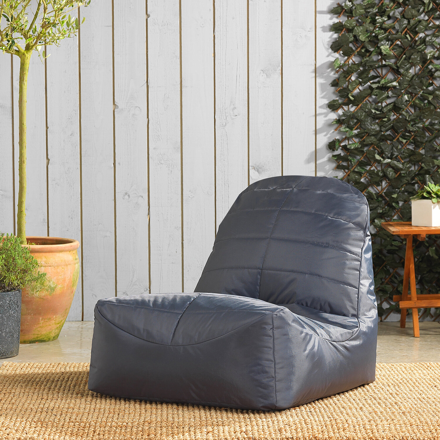 Bean Bag Bazaar - Indoor and Outdoor Recliner Bean Bag - Grey thumbnail