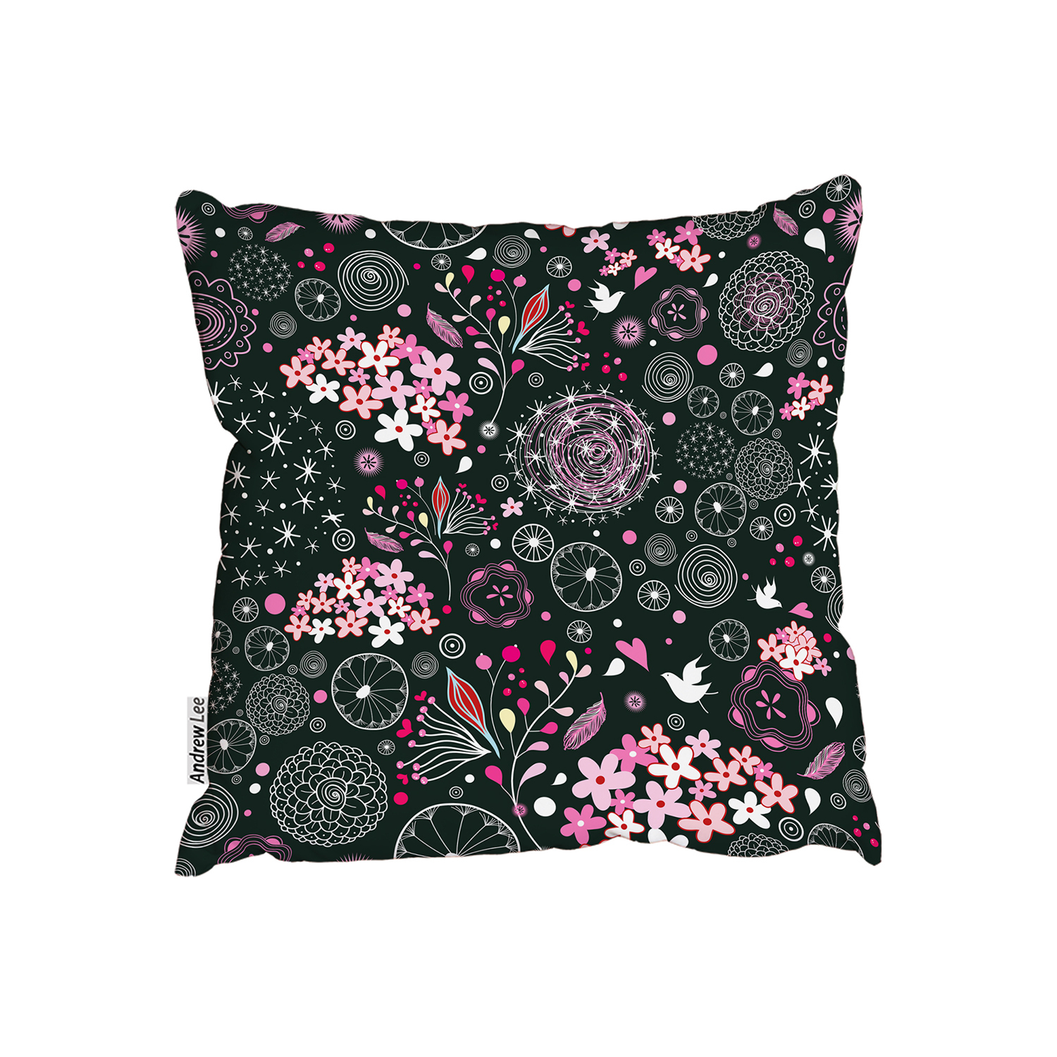 Floral Pattern Cushion - Green / 60cm