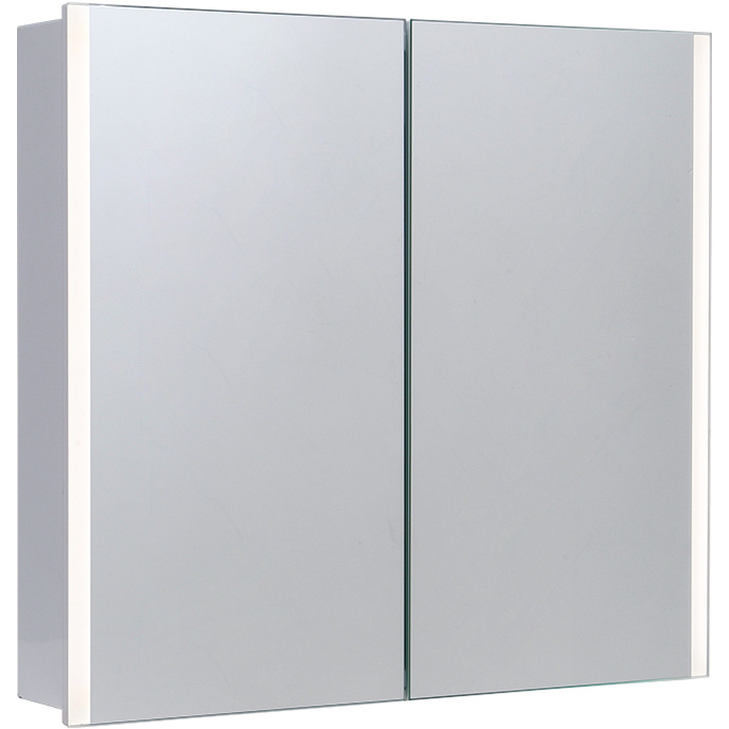 Bathroom Mirror Cabinet With Shaver Socket And Lights - Silvery White