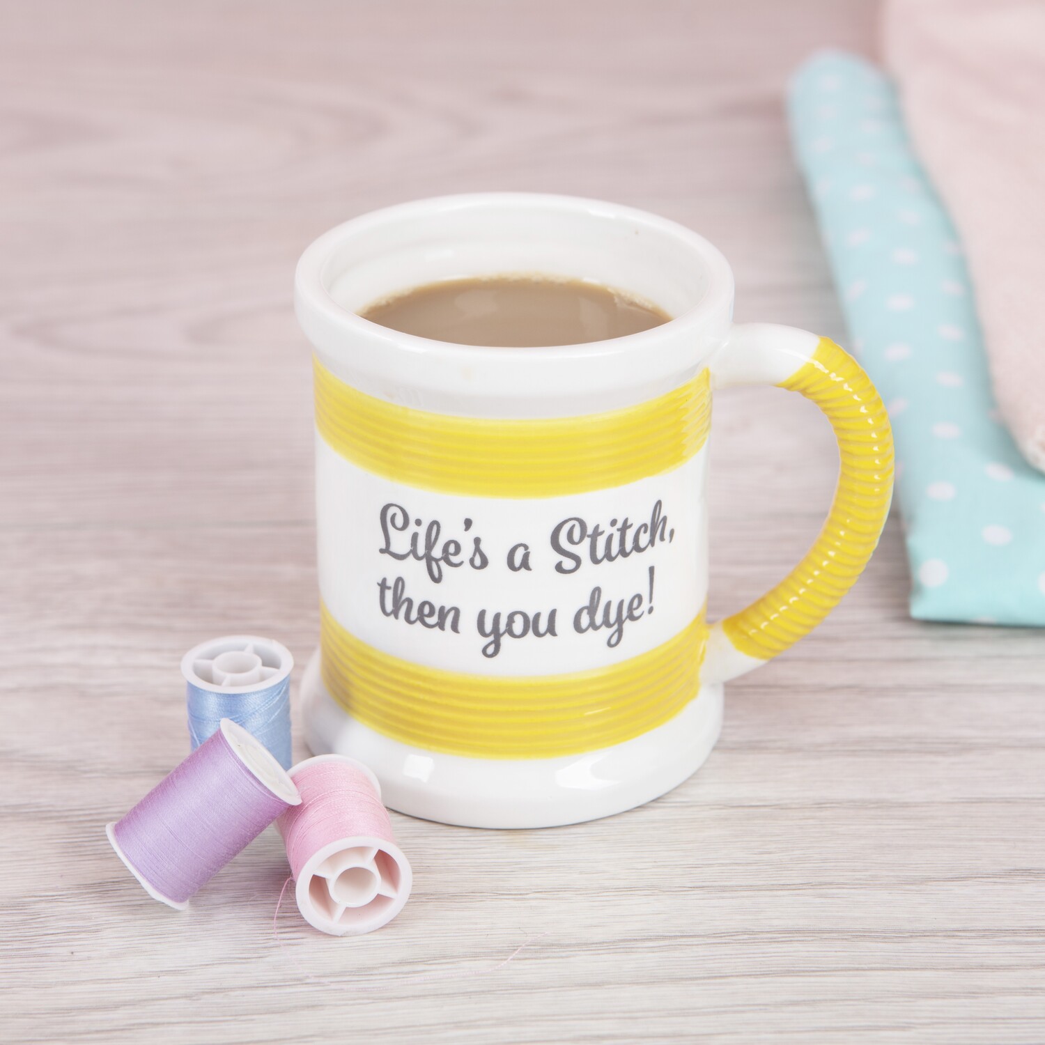 Sewing Mug  - Life's a Stitch - White