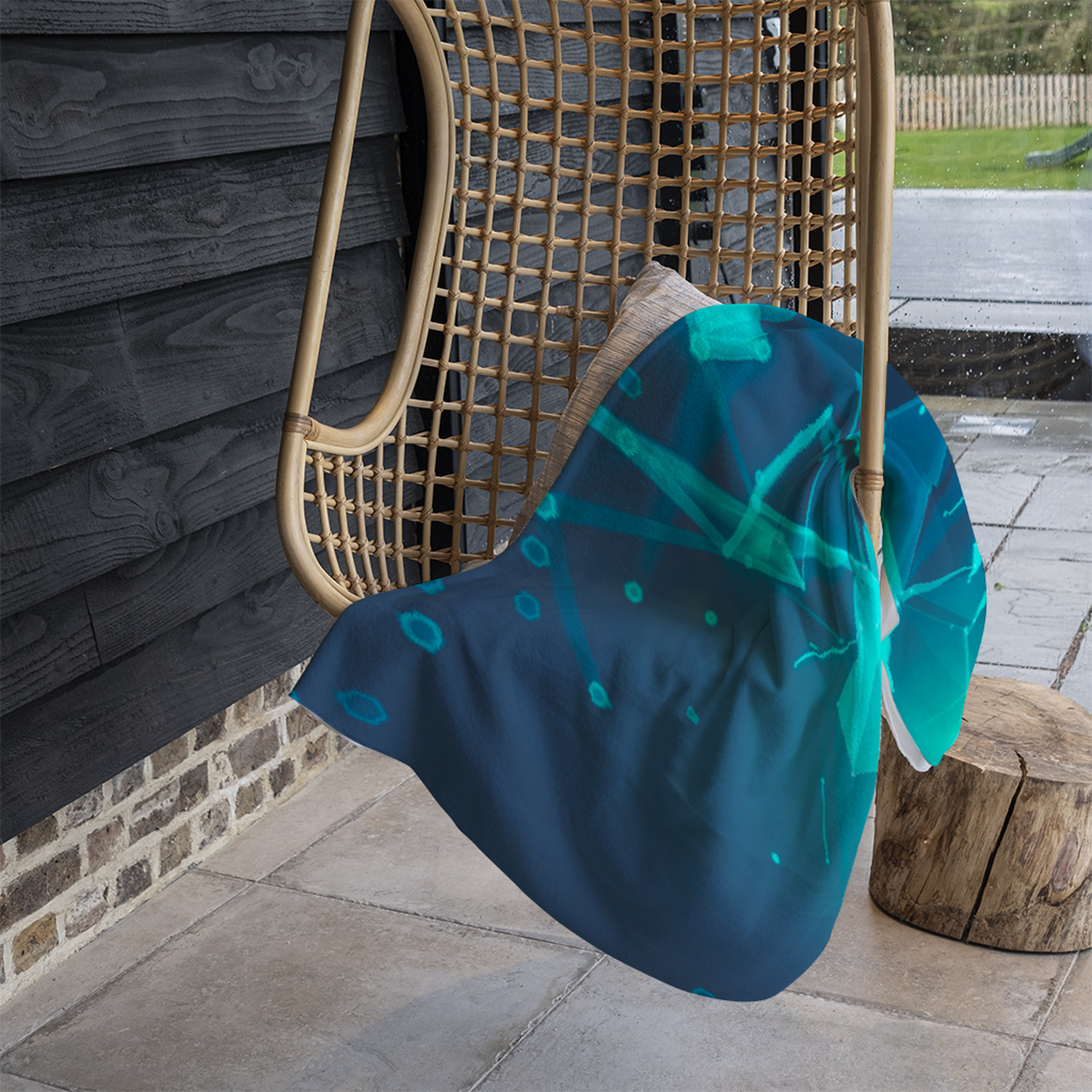 Polygonal Space Blanket - Blue