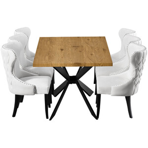 Cream Mayfair Duke LUX Dining Set with a Table and Chairs Set of 6 shot 2489916