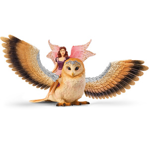 SCHLEICH Bayala Fairy in Flight on Glam-Owl Toy Figure