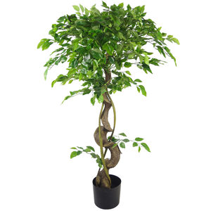 Twisted Trunk Artificial Japanese Fruticosa Style Ficus Tree