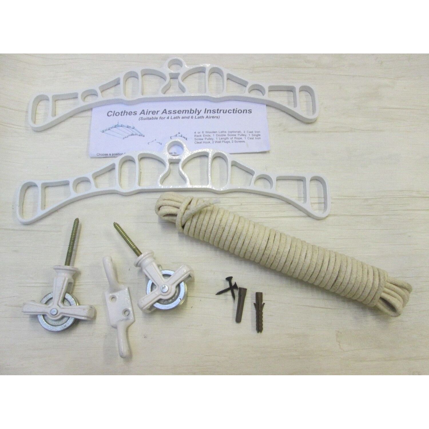 Image of 4 Lath Victorian White Clothes Airer Kit Only - White