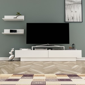 White Lusi TV Unit for TVs up to 72