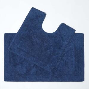 Navy Luxury Reversible Cotton Bath Mat Set shot 4118167