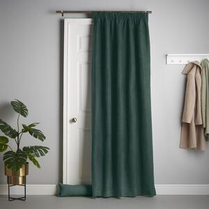 Velvet Chenille Thermal Fleece Lined Pencil Pleat Taped Top Door Curtain