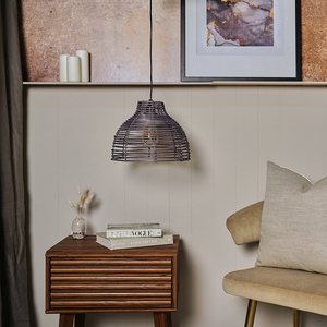 Lobster Wicker Rattan Grey Ceiling Pendant Light Shade