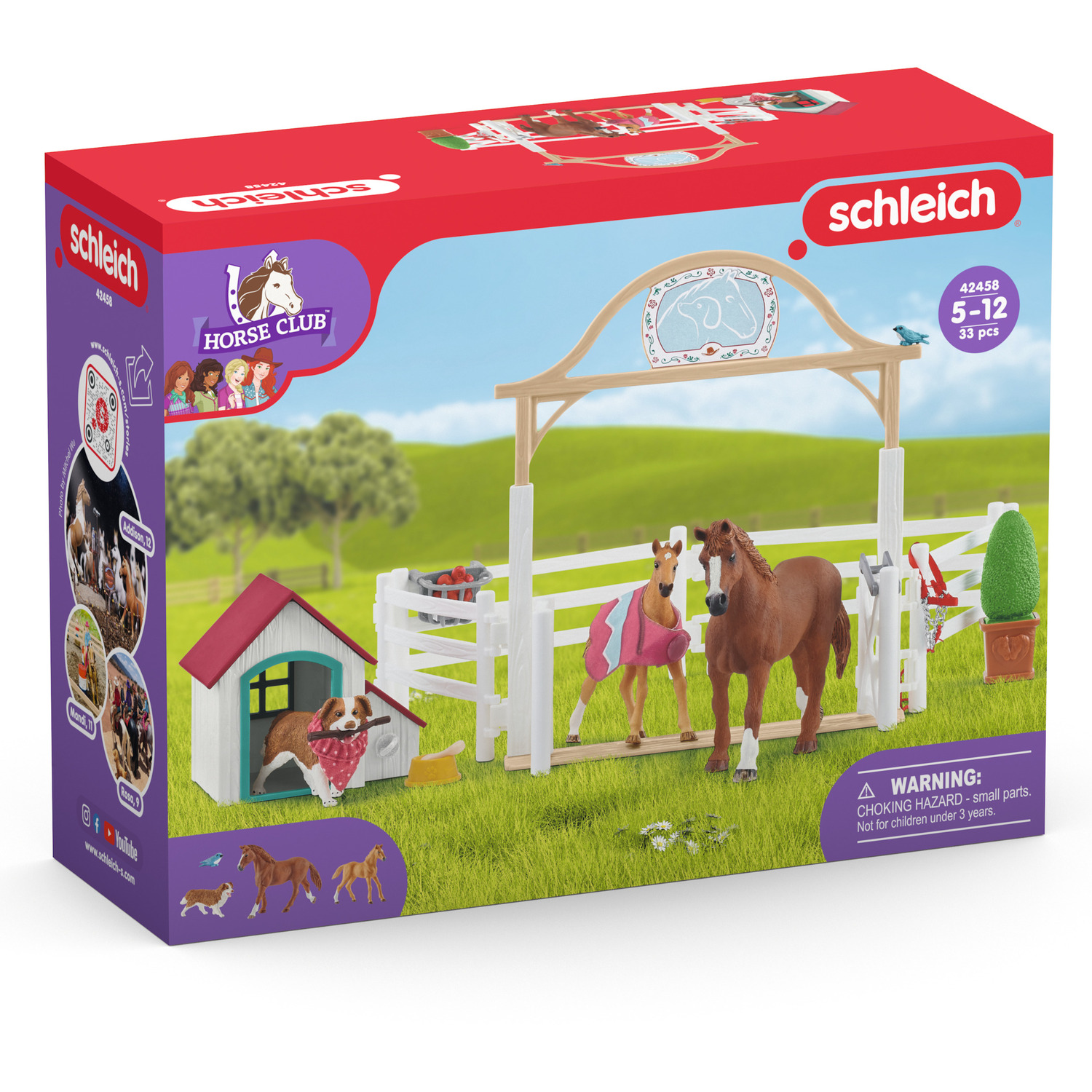 Figurines Schleich Horse Club – Enclos Pour Chevaux Avec Hannah, Ruby Et 2 Chevaux Appaloosa, Pour Enfants Dès 5 ans
