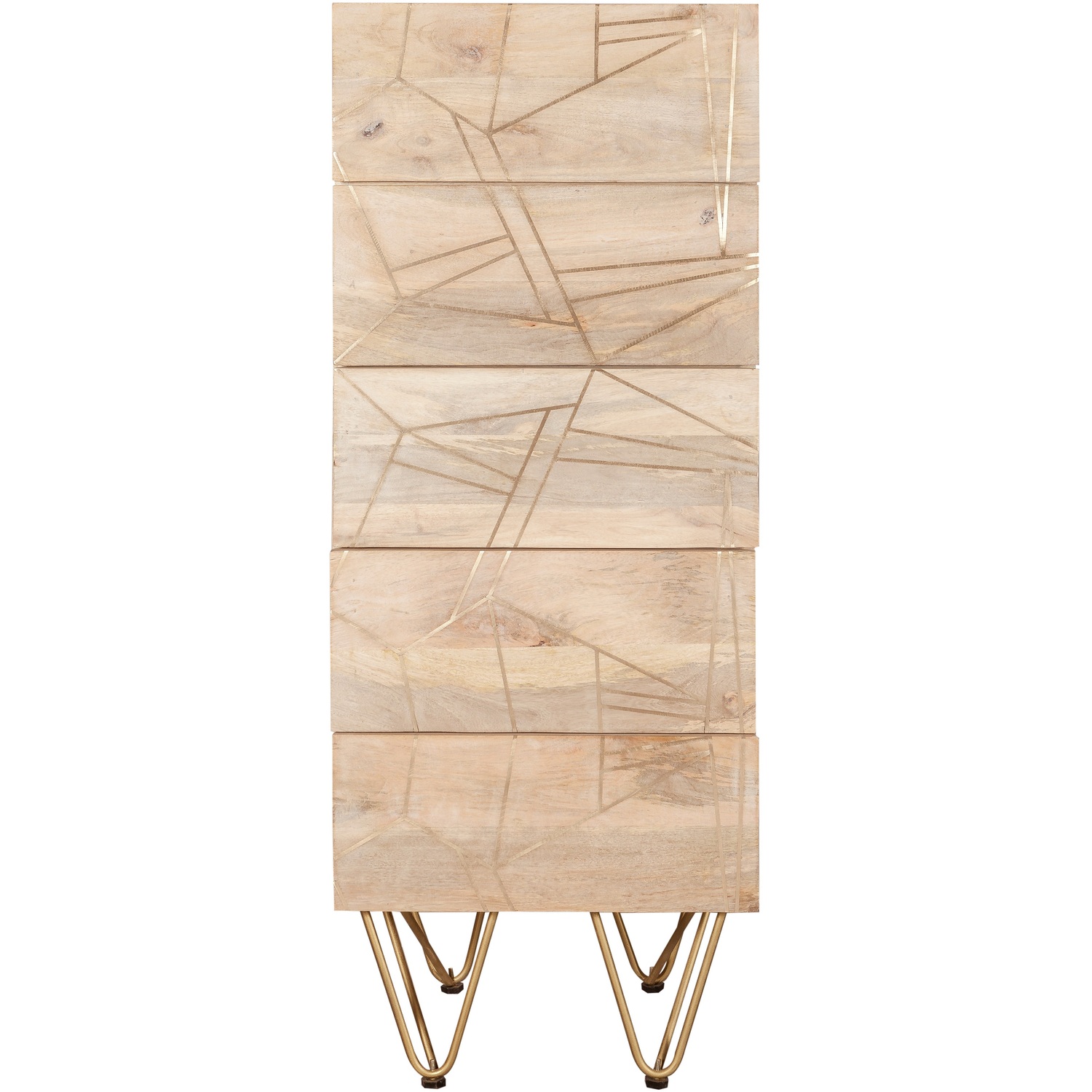 Light Gold Tall Chest Of Drawers - Brown