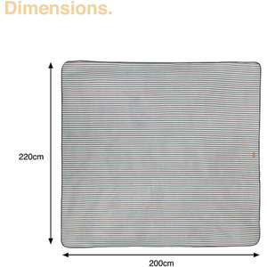 Grey / 220cm Picnic Blanket with Faux Leather Carry Handle shot 5183635