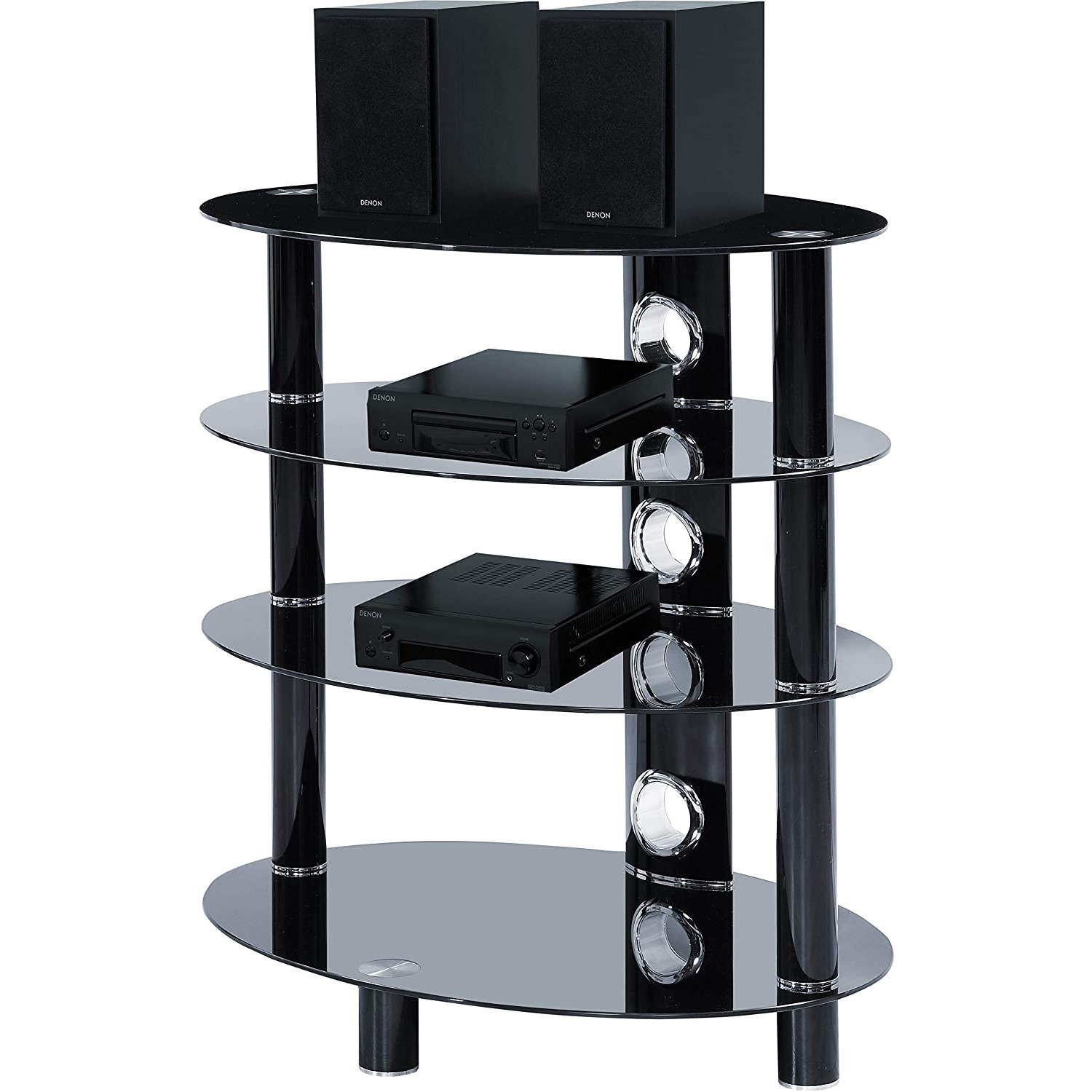 Haligon Oval Multimedia Stand - Black