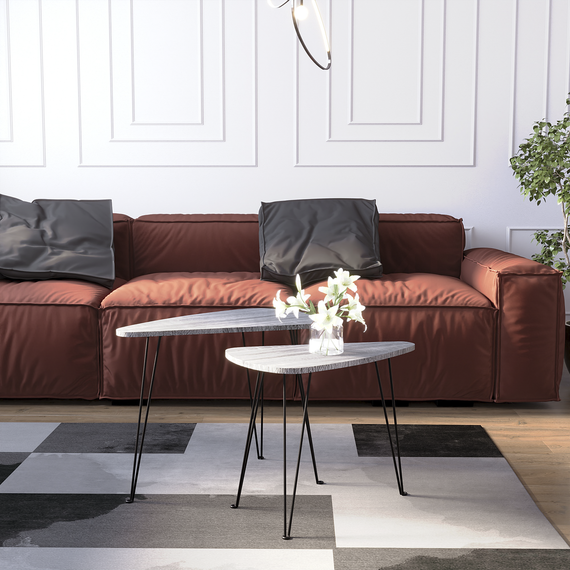 Vida Designs Brooklyn Nest of 2 Oval Tables