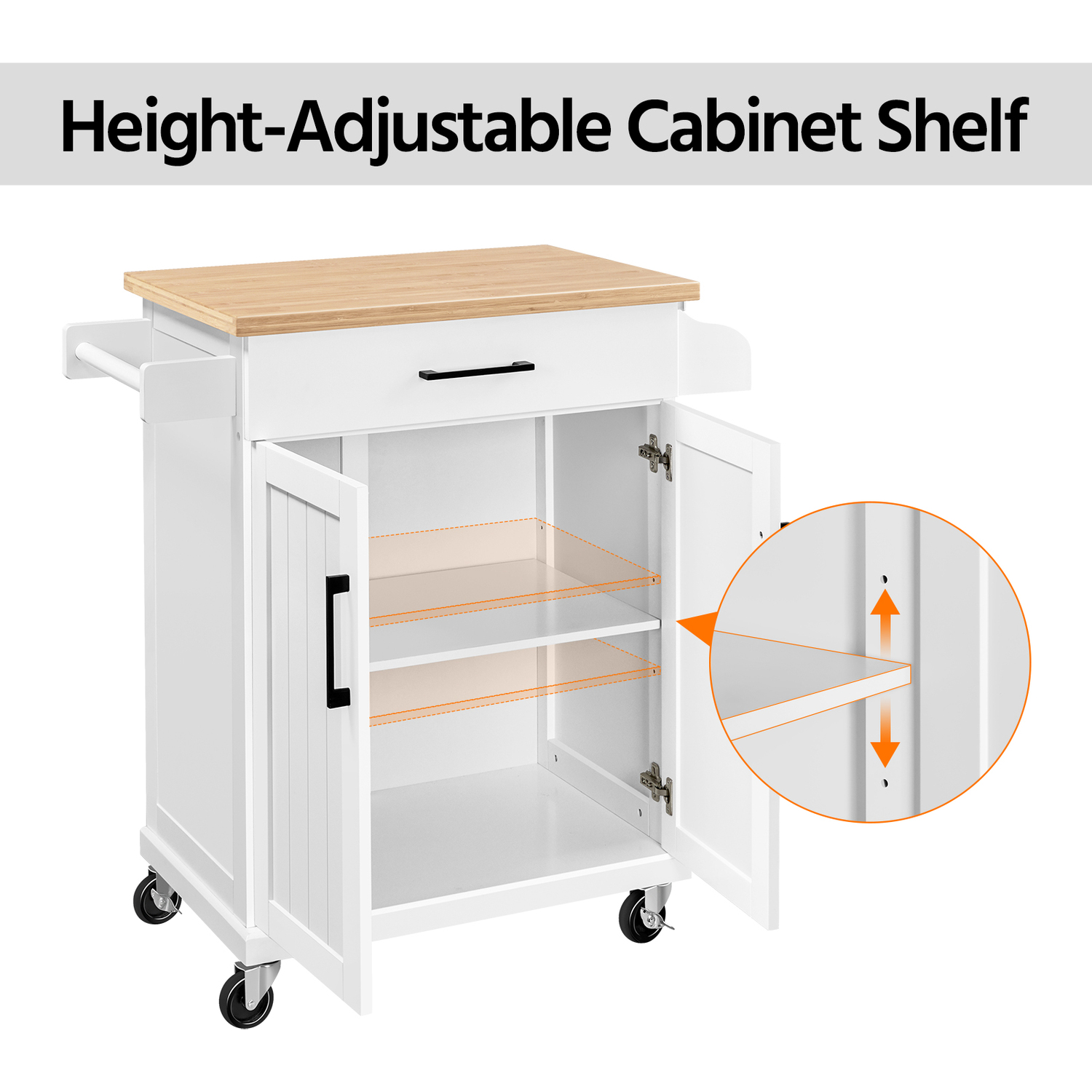Yaheetech Rolling Kitchen Island Cart with Storage