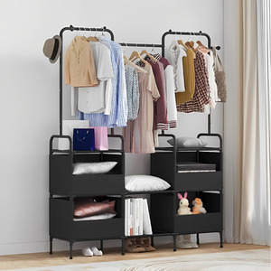Freestanding Garment Rack with Shelves