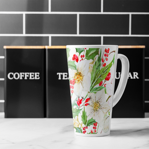 Watercolour Christmas Pattern Latte Mug