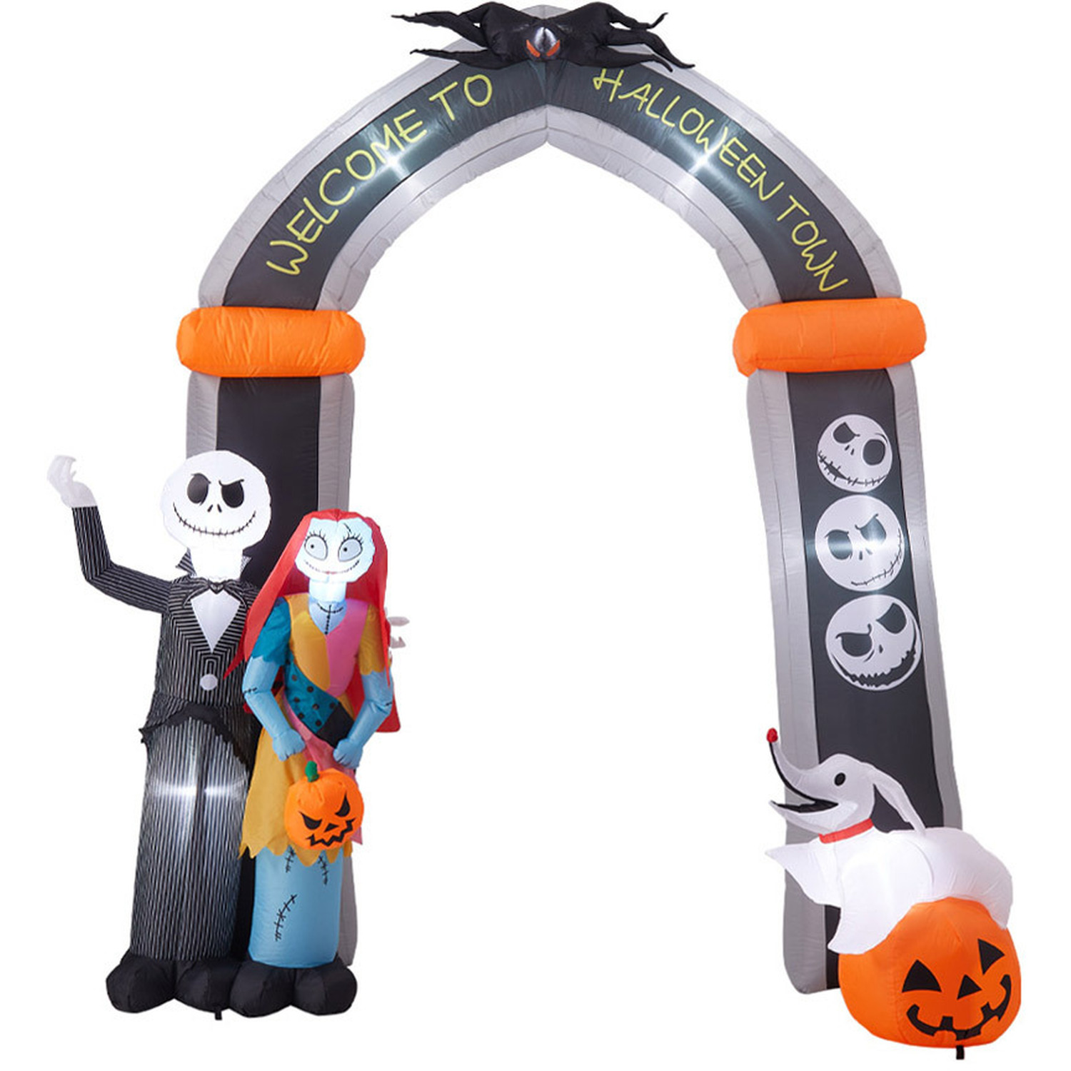 Halloween Jack Skellington and Sally Welcoming Archway with LED - Black
