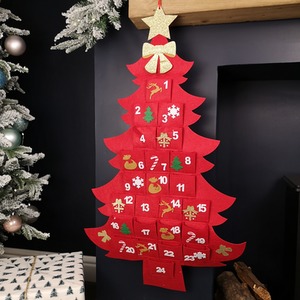 Fabric Tree Shape Advent Calendar Christmas Decoration