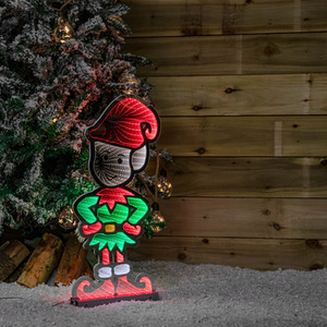 Infinity Elf in Red Boots on Metal Base with LEDs